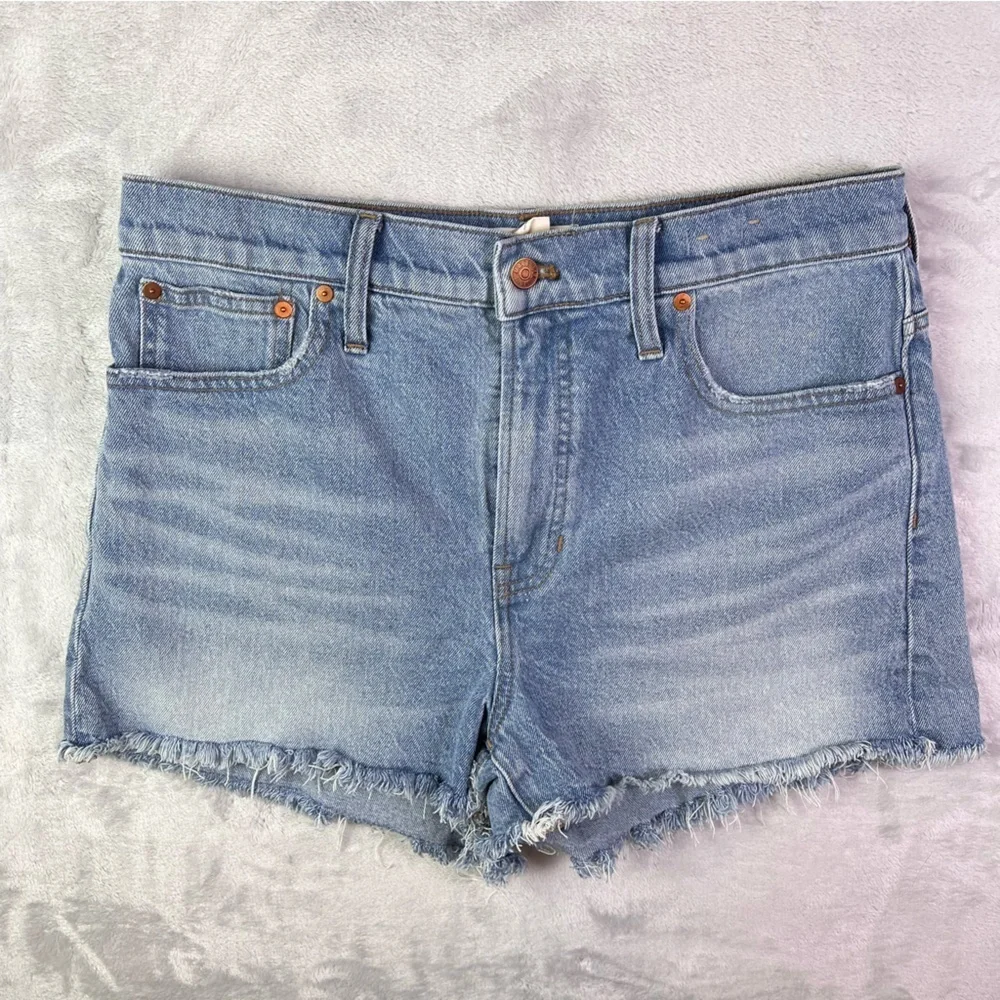 Madewell The Perfect Jean Shorts Size 31 Medium Wash Distressed Summer Casual Ba